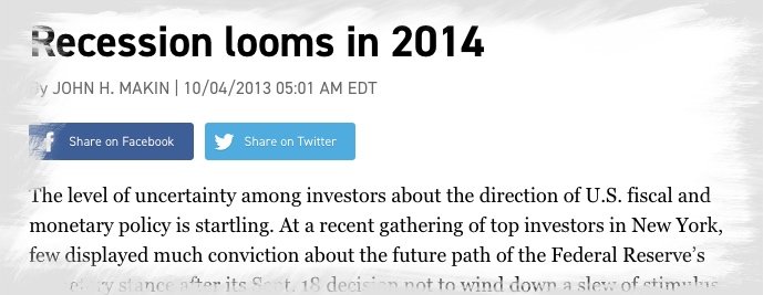 Recession is Coming Prediction 2014